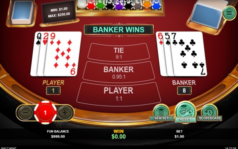 Baccarat là game ăn khách tại sảnh casino với 3 cửa cược chính Player, Tie, Banker