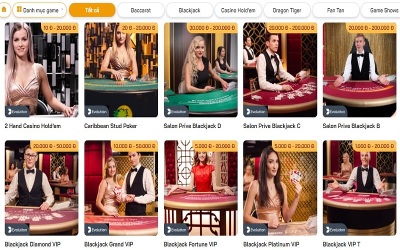 Casino Bet88 cung cấp nhiều trò chơi thú vị với sự góp mặt của các dealer xinh đẹp